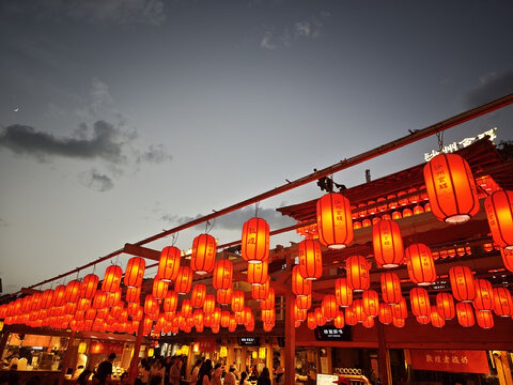 沙洲夜市的灯笼